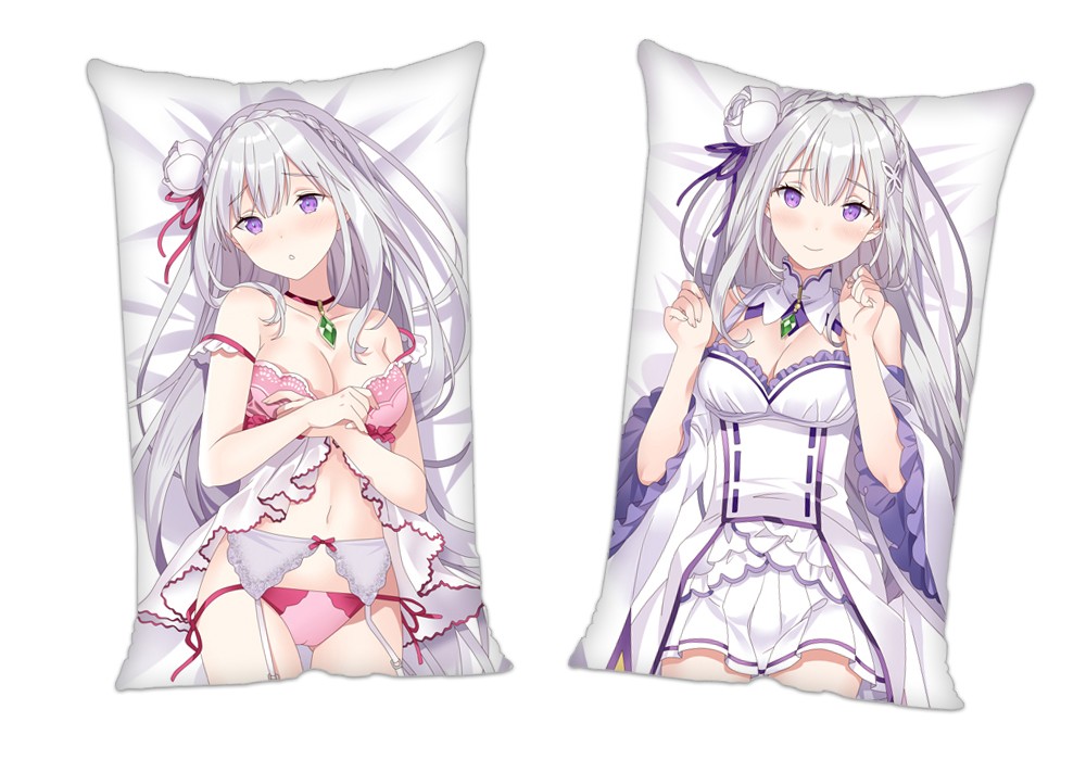 ReZero Starting Life in Another World Emilia Anime 2Way Tricot Air Pillow With a Hole 35x55cm(13.7in x 21.6in)